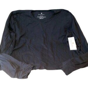 Spiritual Gangster Top Tee Black Cropped Athletic (XS/S) NWT